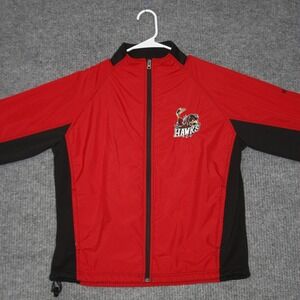 Charles River Apparel Hawks Hockey Jacket Womens S Red Black Full Zip Sportswear